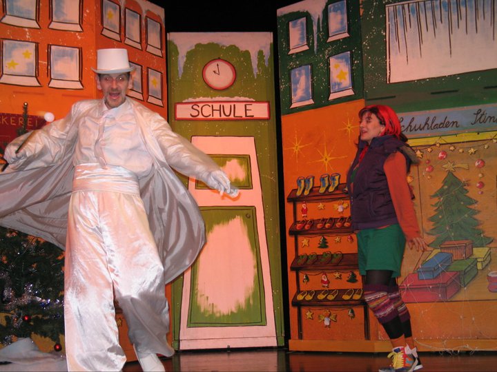 Vibrant artistic performance on a theater stage, showcasing the talent of actors and the essence of theater art